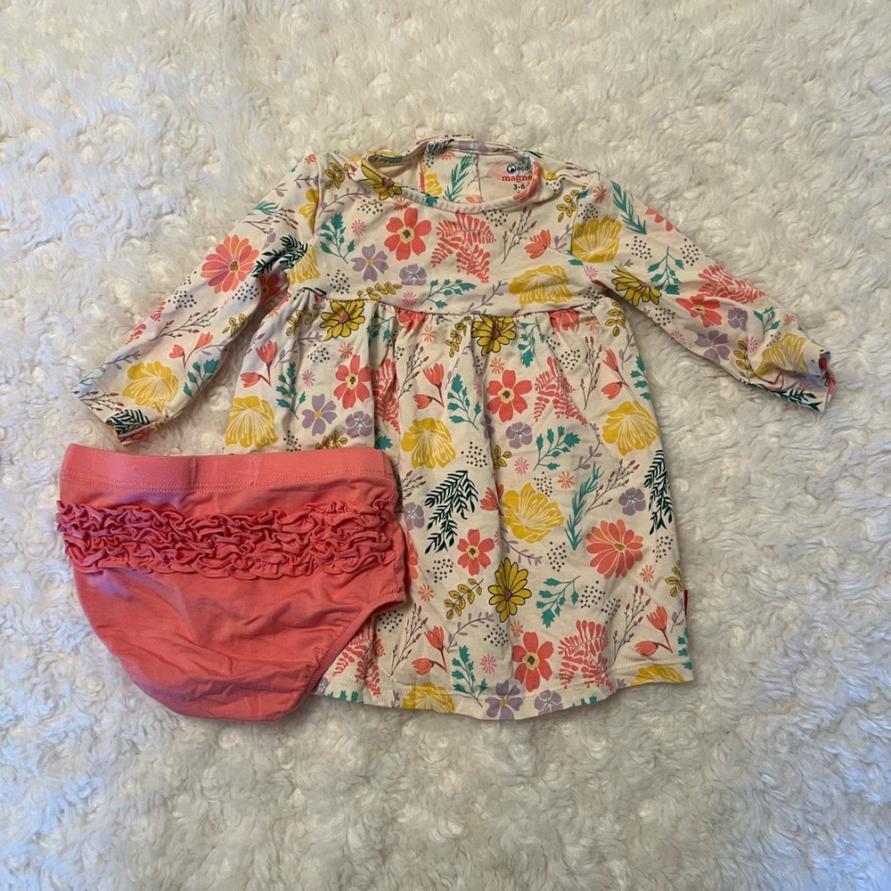 Magnetic Me Floral Kids Dress with Pink Bloomers